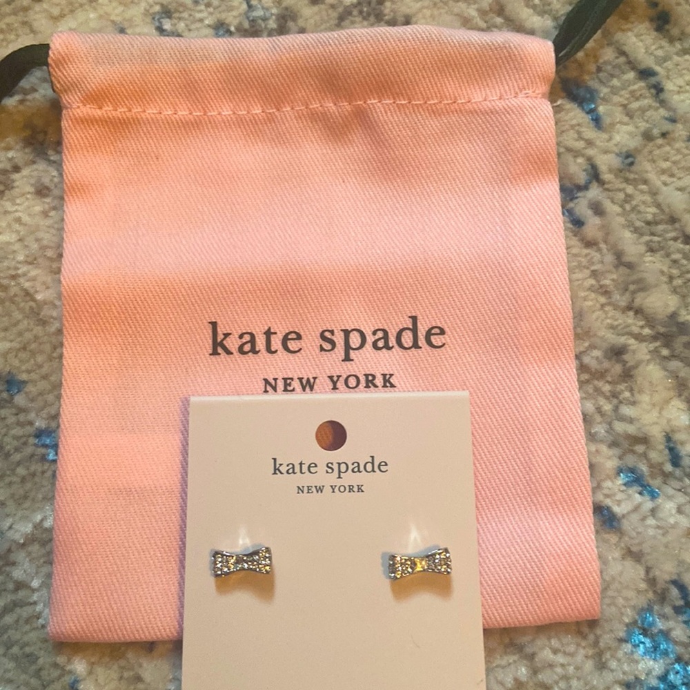 Kate Spade Pave Silver Bow Studs.  NWT